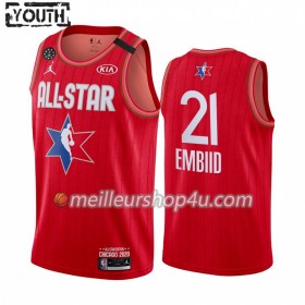 Maillot Basket Enfant Philadelphia 76ers Joel Embiid 21 2020 All-Star Jordan Brand Rouge Swingman